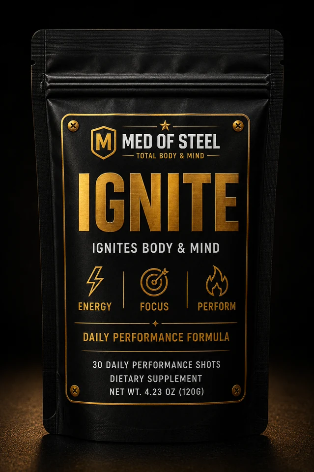 MED OF STEEL IGNITE morning performance shot pouch